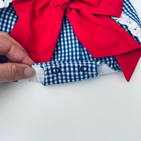 NWT TBBC 18-24M Sisi Sunsuit Rockefeller Royal Gingham Bubble - Picture 5 of 5